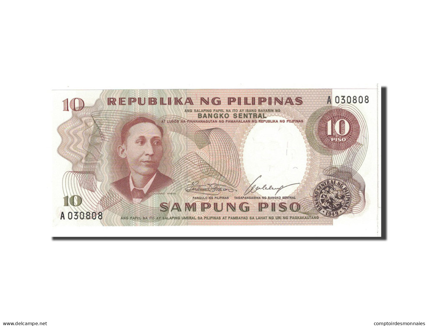 Billet, Philippines, 10 Piso, 1969, Undated, KM:144a, NEUF - Philippines