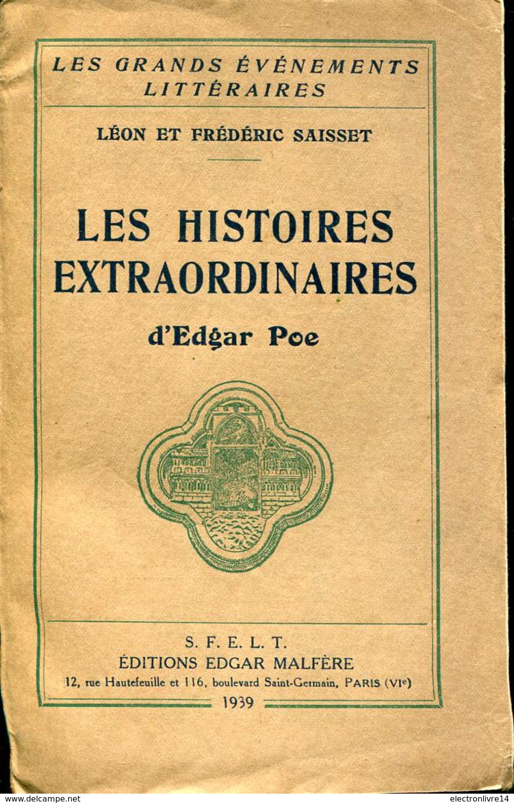 Poe Les Histoires  Extraordinaires Leon Et Frederic Saisset  Ed Malfere - Toverachtigroman