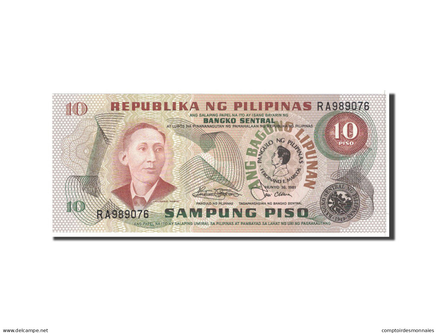 Billet, Philippines, 10 Piso, 1974, Undated, KM:161b, NEUF - Philippines