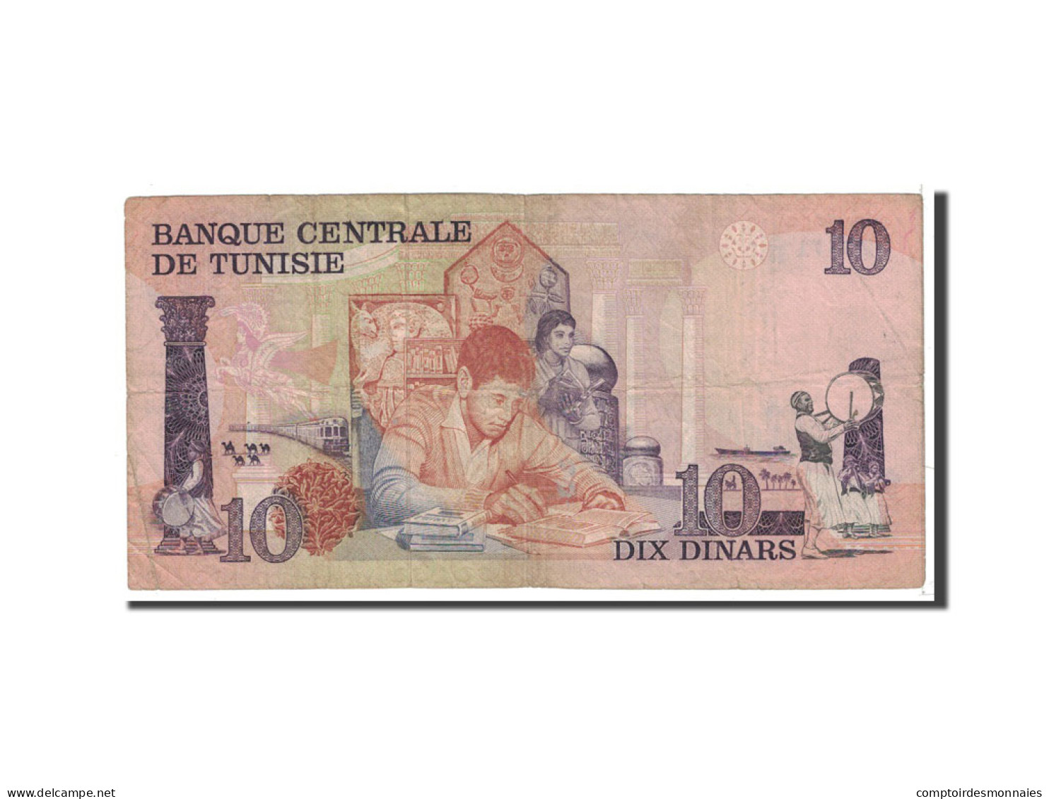 Billet, Tunisie, 10 Dinars, 1973, 1973-10-15, KM:72, TB - Tusesië