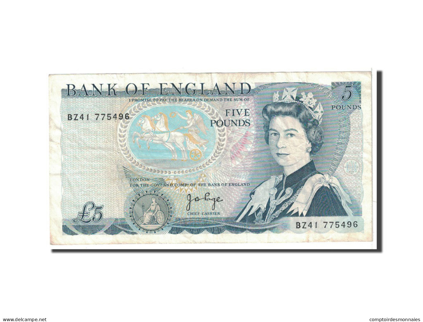 Billet, Grande-Bretagne, 5 Pounds, 1971, Undated, KM:378a, TTB - 5 Pounds