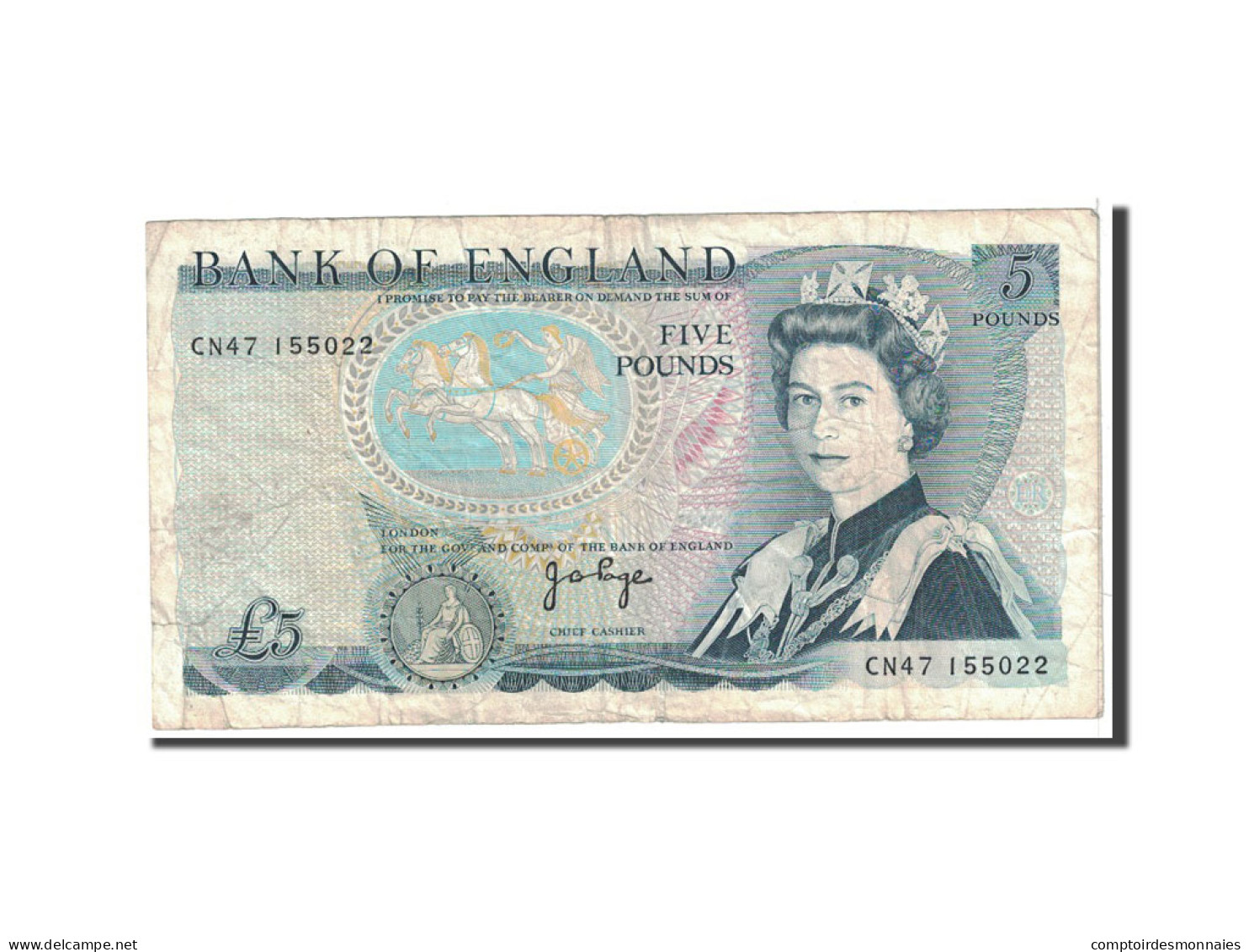 Billet, Grande-Bretagne, 5 Pounds, 1971, Undated, KM:378a, TB - 5 Pond