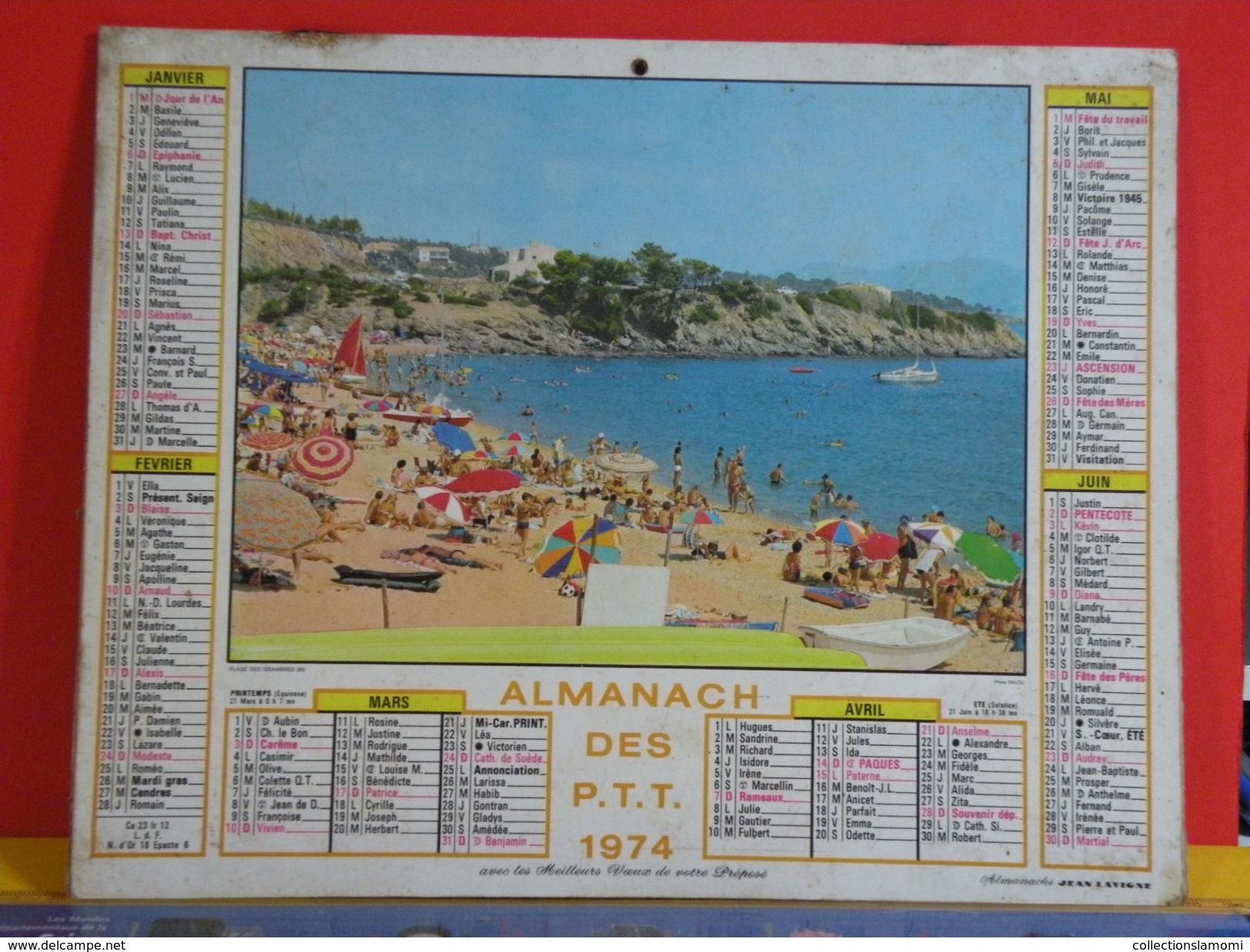 Calendrier > Plage Des Issambres (83) St Lary (65) - Almanach Des P.T.T. 1974 Vendu En état - Grand Format : 1971-80