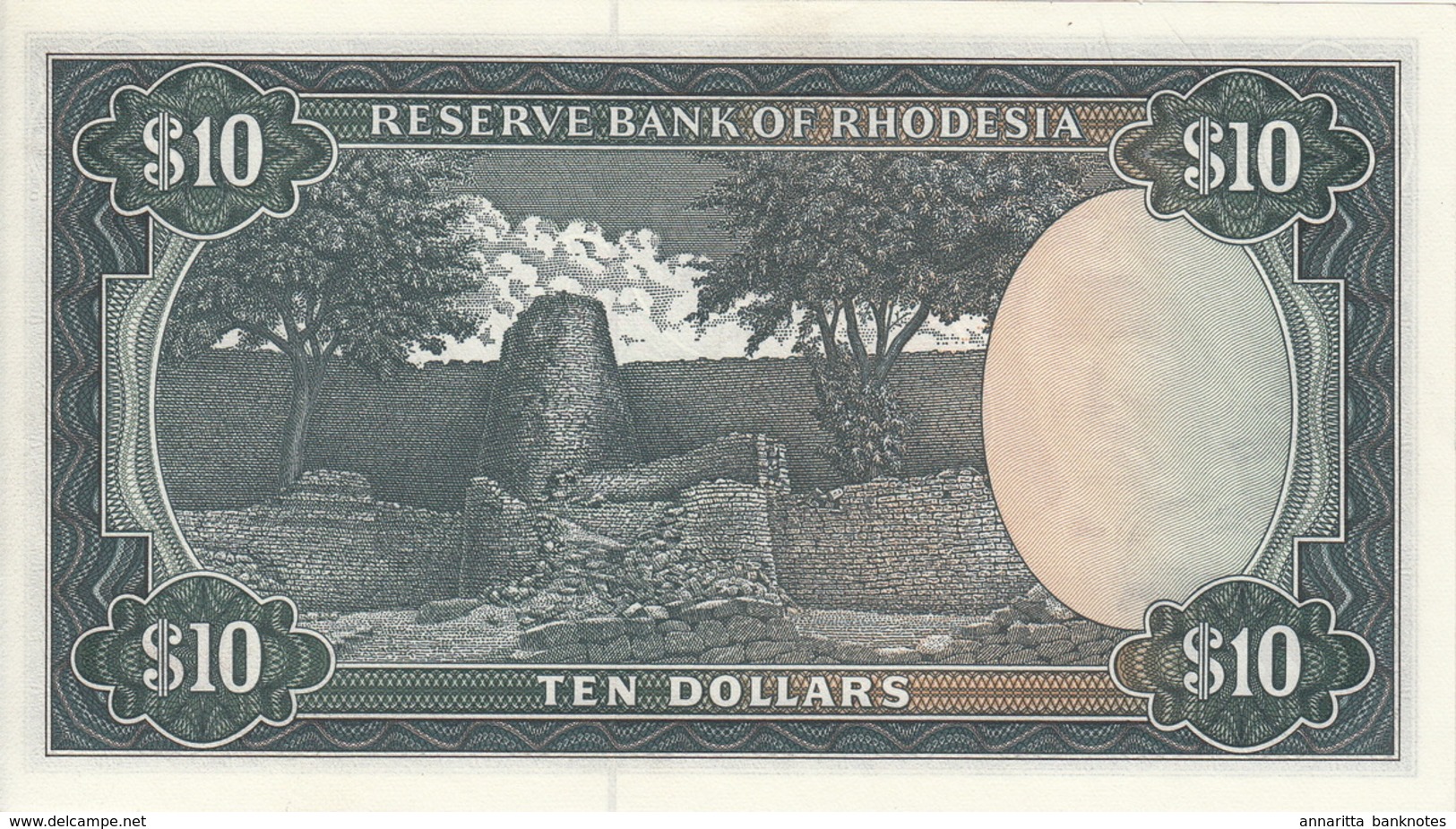 *  RHODESIA 10 DOLLARS 19.11.1975 P-33b UNC [RHO110h] - Rhodésie