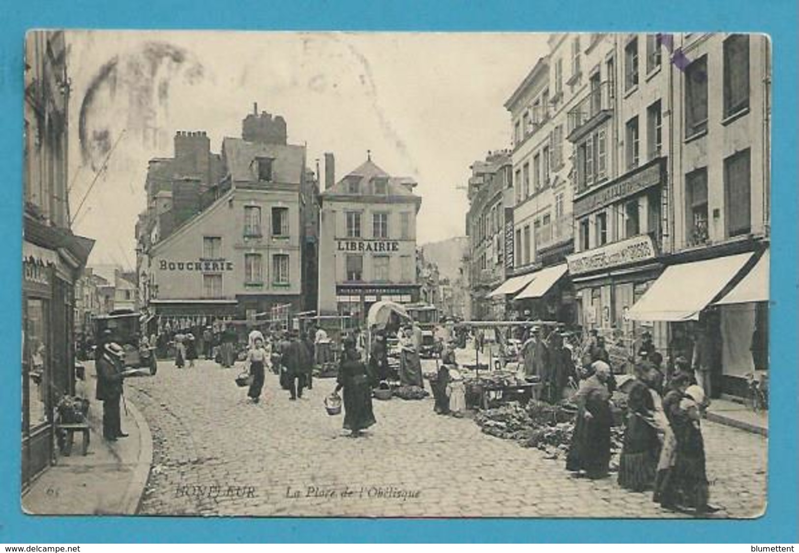 CPA 65 - Marché Marchands Ambulants Place De L'Obélisque HONFLEUR 14 - Honfleur