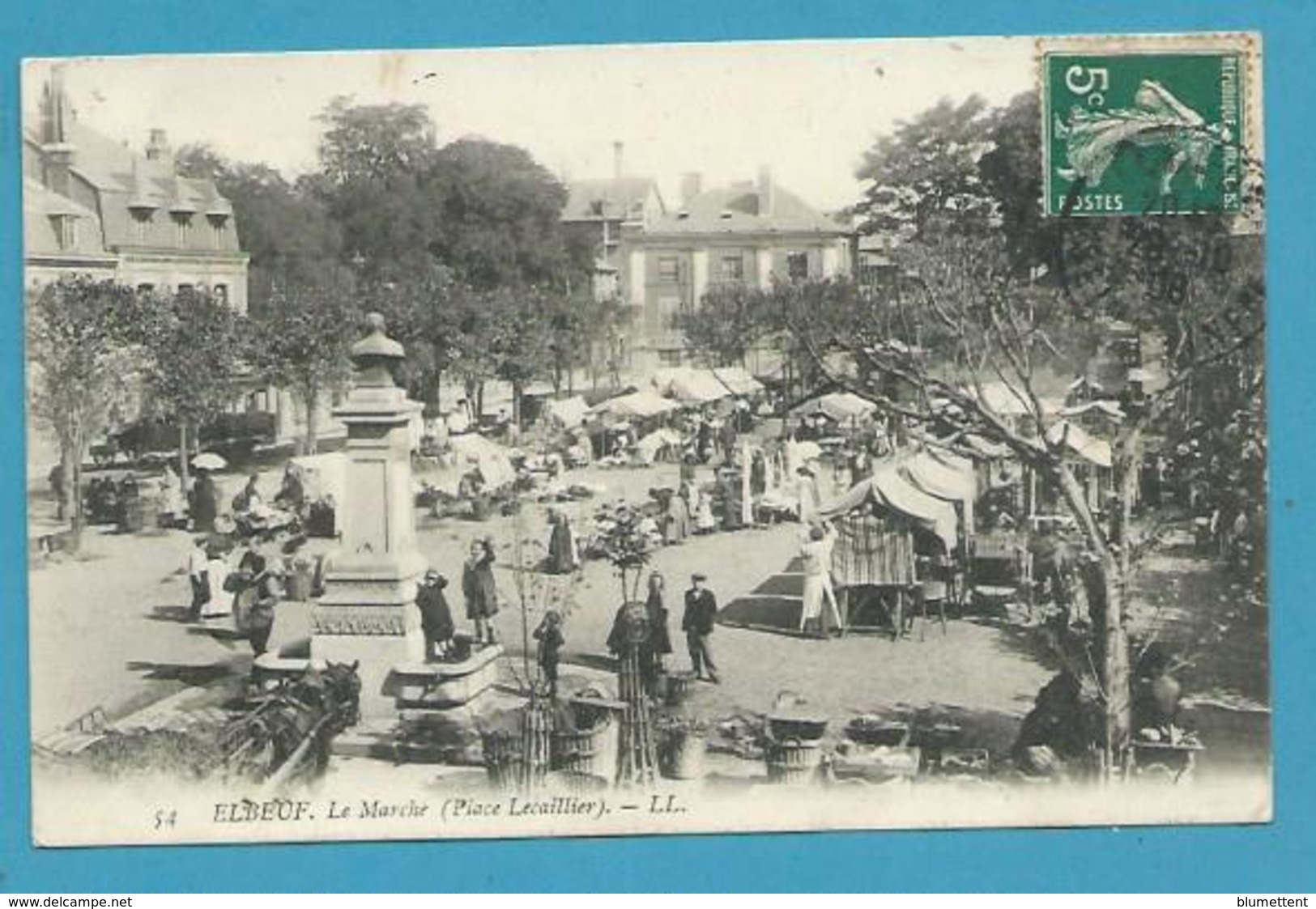 CPA 54 - Métier Marchands Ambulants Marché Place Lecaillier ELBEUF 76 - Elbeuf