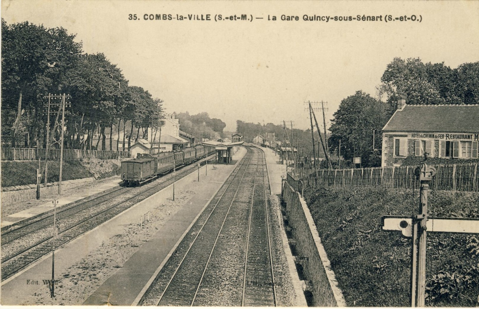 COMBS-LA-VILLE (S.-et-M.) -- LA  GARE  QUINCY-SOUS-SENART (S.-et-O.)     Pli état - Combs La Ville