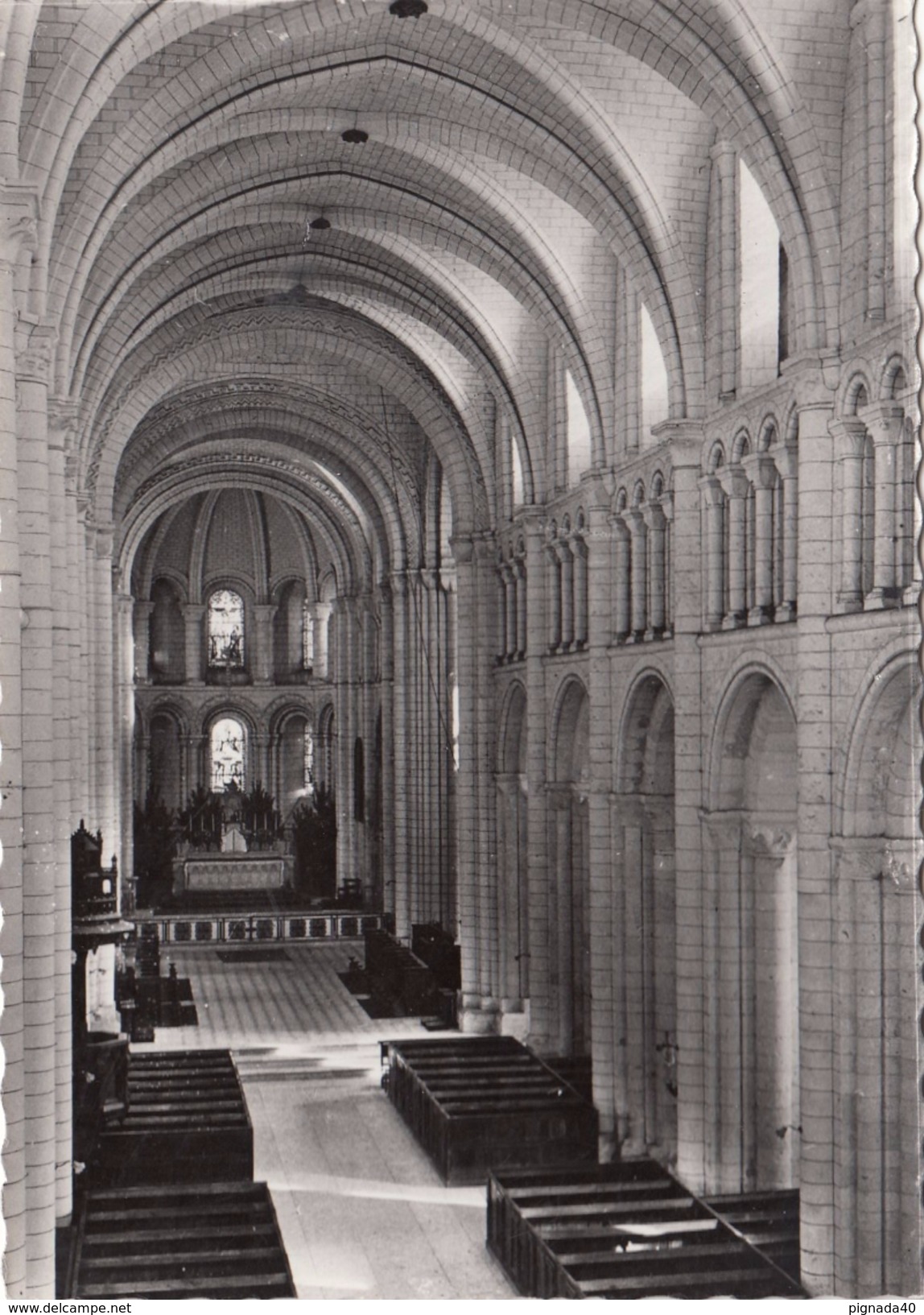 G , Cp , 76 , SAINT-MARTIN-de-BOSCHERVILLE , Abbaye St-Georges-de-Boscherville (XIe S.), Intérieur - Saint-Martin-de-Boscherville