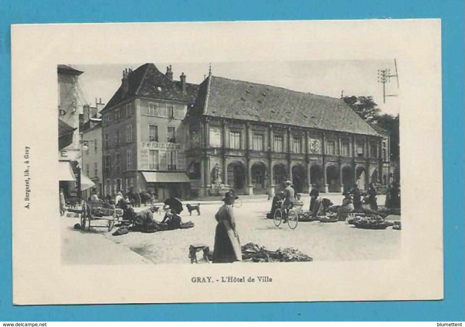 CPA - Métier Marchands Ambulants Marché L'Hôtel De Ville GRAY 70 - Gray