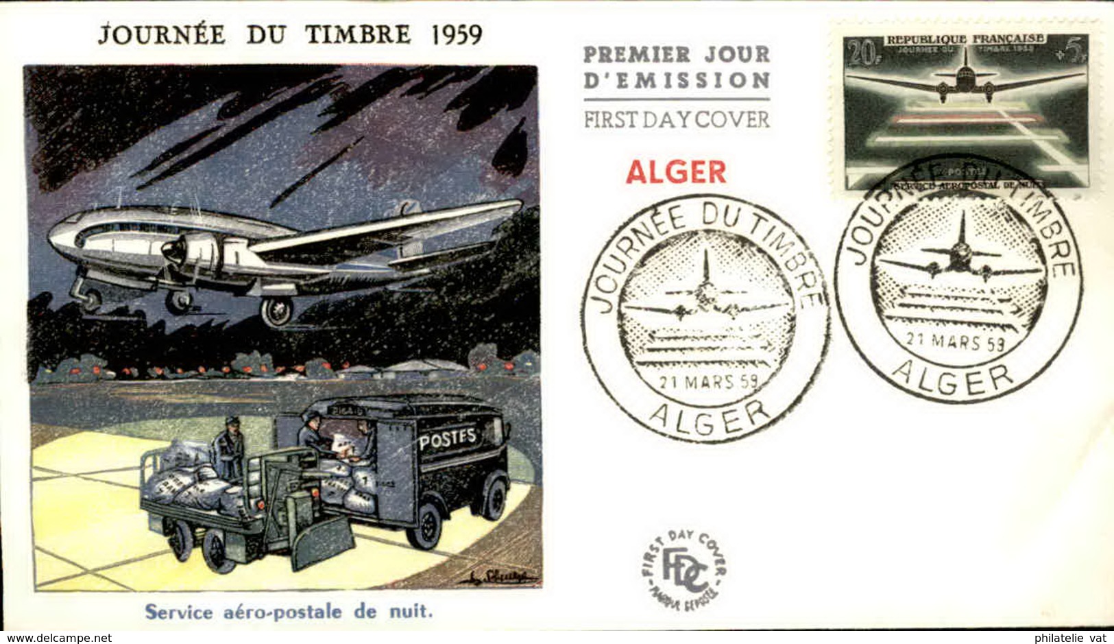 ALGERIE - Premier Jour Journée Du Timbre 1959 - P21248 - FDC