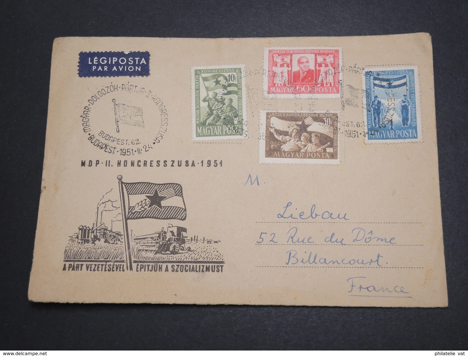 HONGRIE - Env Commémorative Pour La France - 1962 - P21257 - Covers & Documents