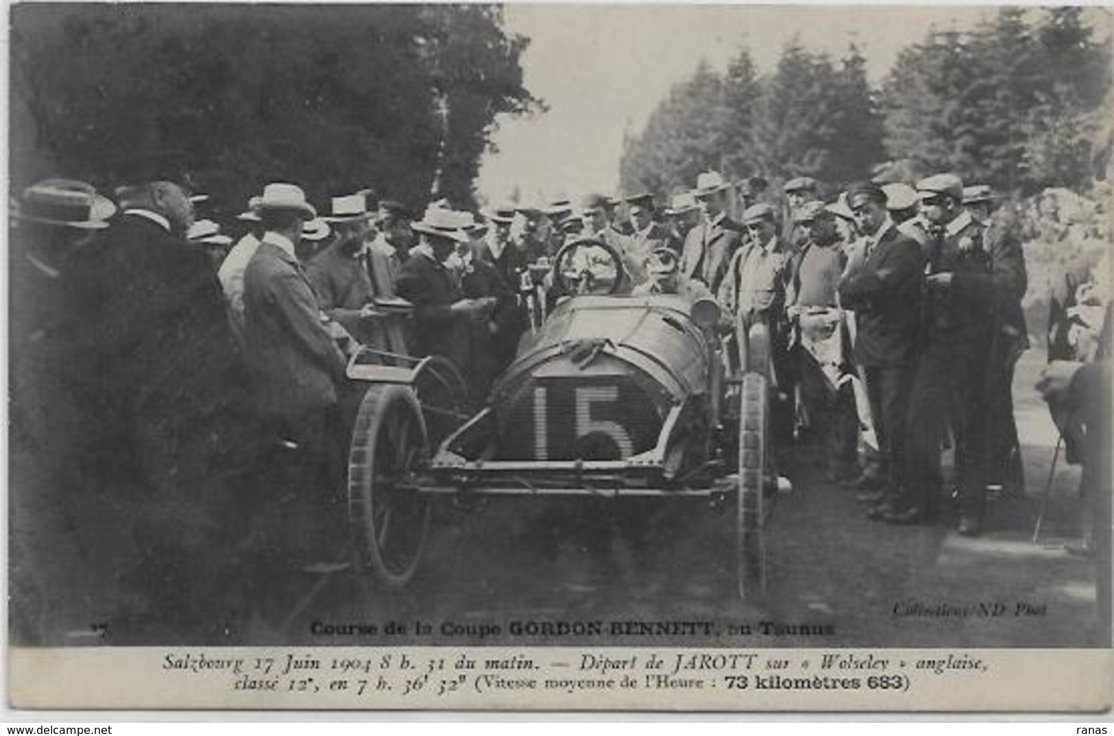 CPA Voiture Automobile Course Circuit Non Circulé Gordon Bennett SALZBOURG 1904 Taunus Wolseley - Autres & Non Classés