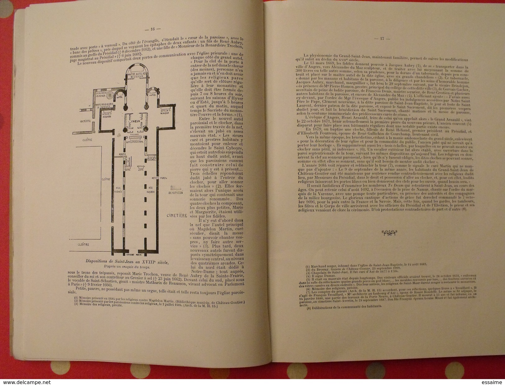 L'église De St Jean Baptiste De Château-Gontier. 1922. R. Gauchet. Ex. Numéroté 128 + Gravure - Pays De Loire