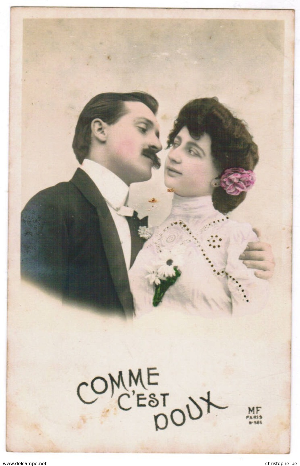 Fantasiekaart, Carte Fantasie, Couple Amoureux, Verliefd Koppel "comme C'est Doux" (pk32394) - Noces