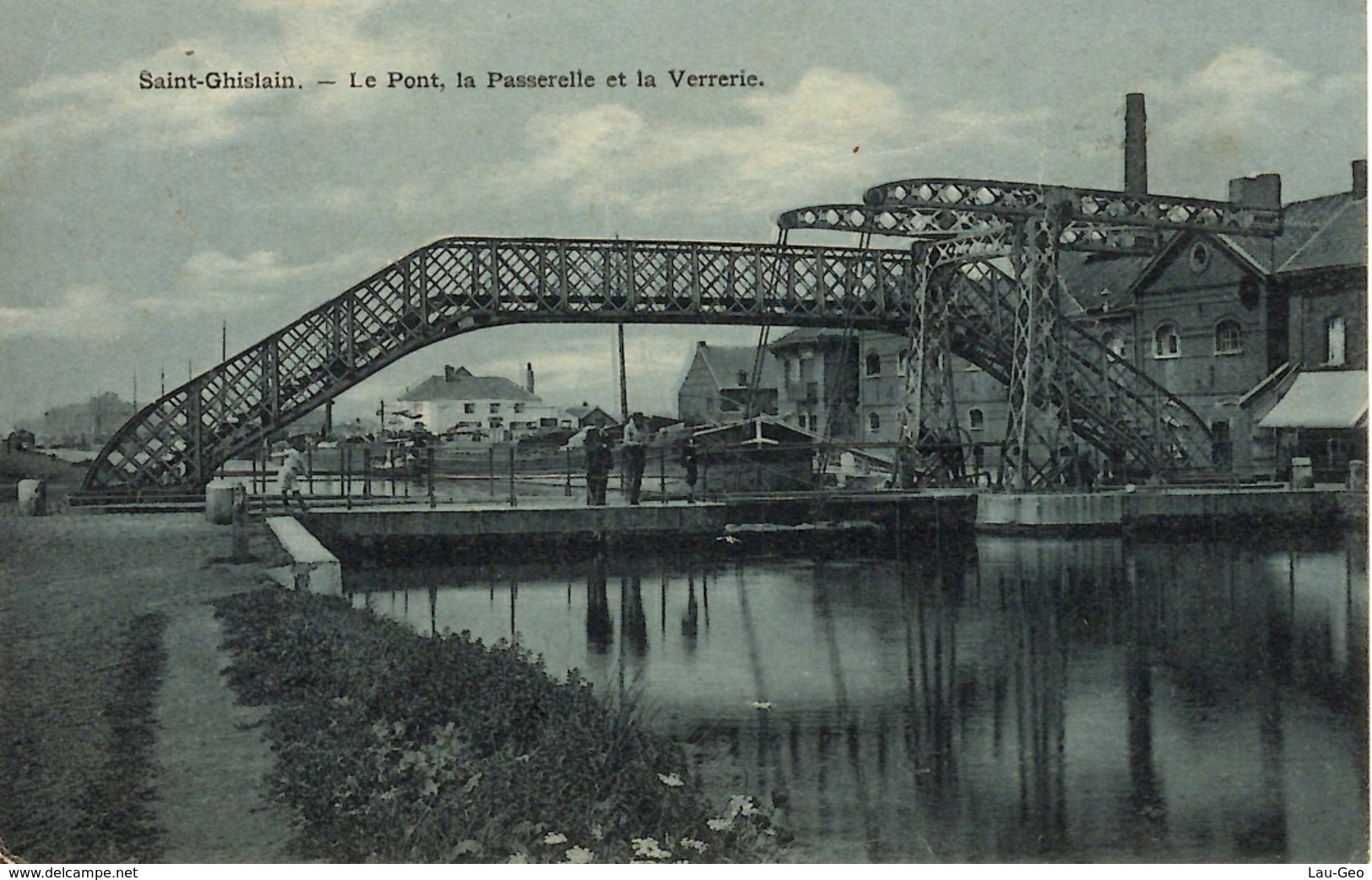 Saint-Ghislain. Le Pont, La Passerelle Et La Verrerie. - Saint-Ghislain