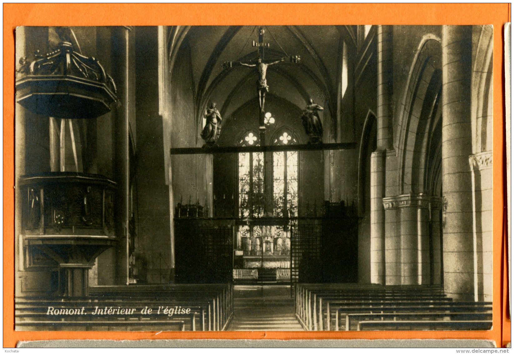 HA710, Romont, Intérieur De L'église, édit. Guggenheim, Circulée Sous Enveloppe - Romont