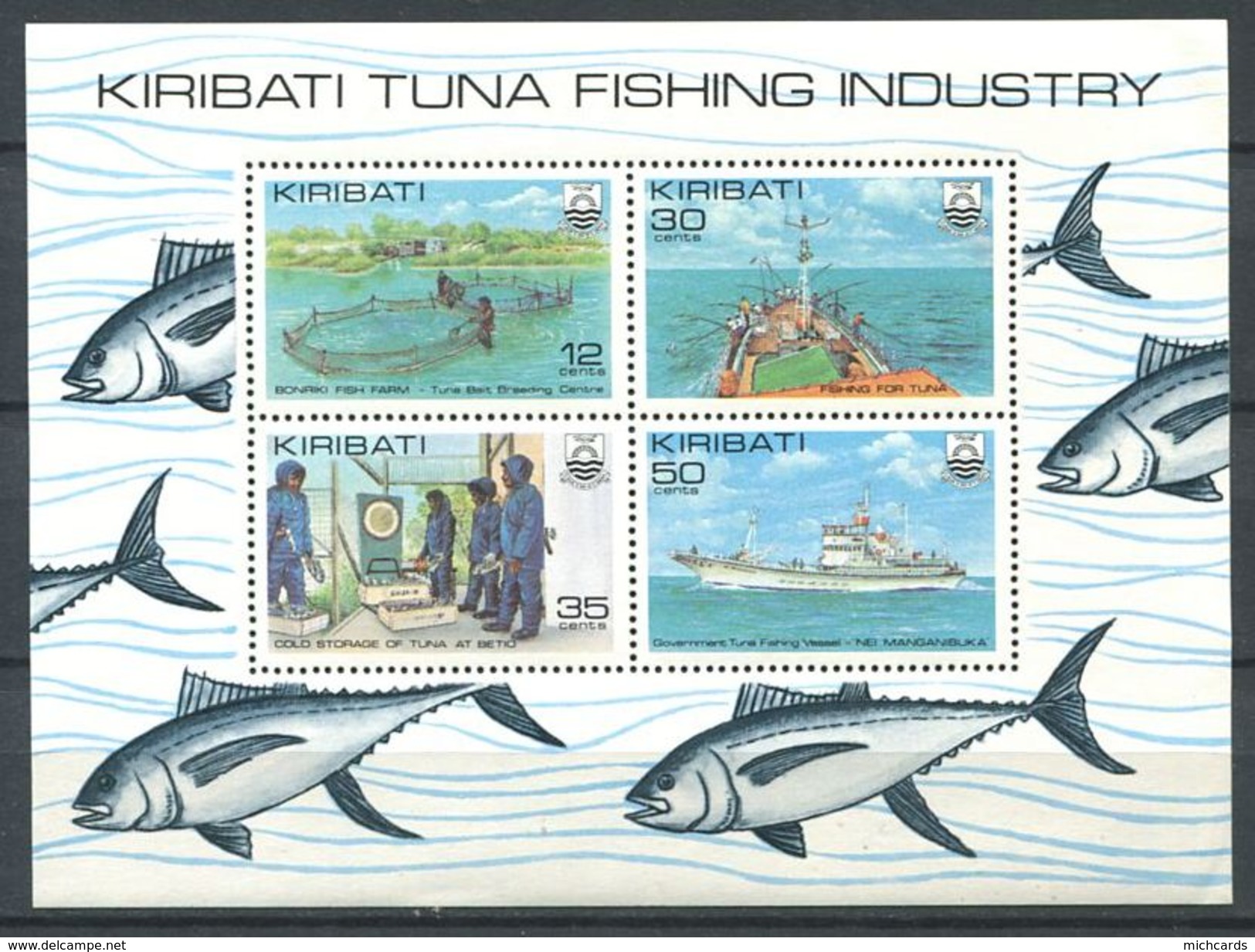 188 KIRIBATI 1981 - Yvert 56/59 BF - Bateau Poisson Peche - Neuf ** (MNH) Sans Trace De Charniere - Kiribati (1979-...)