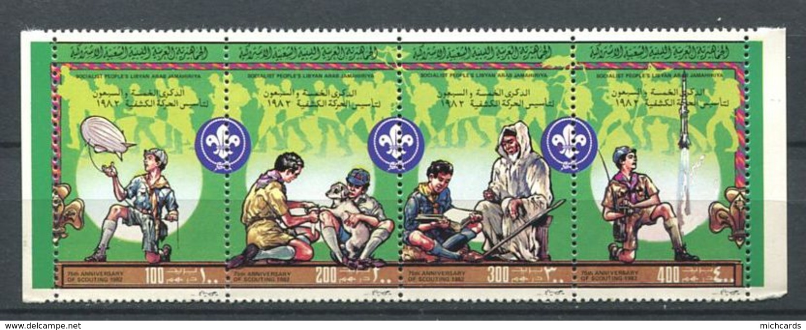 188 LIBYE 1982 - Yvert 1013/16 Se Tenant - Scout Scoutisme - Neuf ** (MNH) Sans Trace De Charniere - Libië