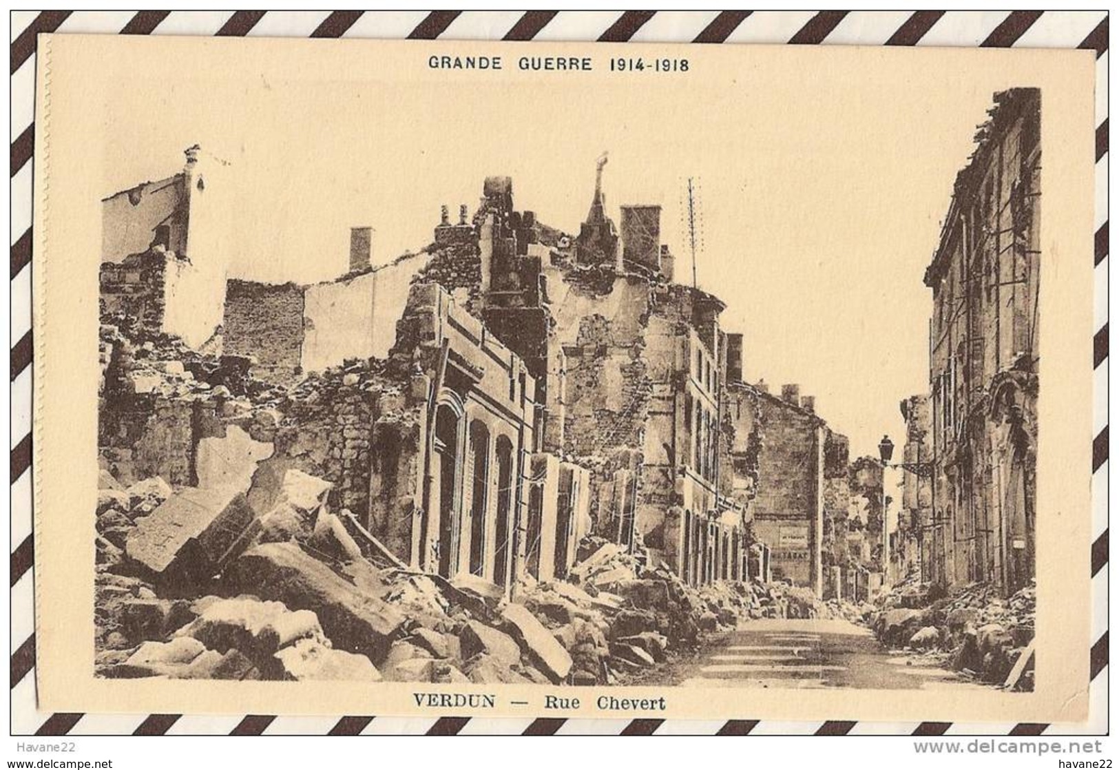 U785 GUERRE 1914 1918 VERDUN RUE CHEVERT 2 SCANS - Guerra 1914-18