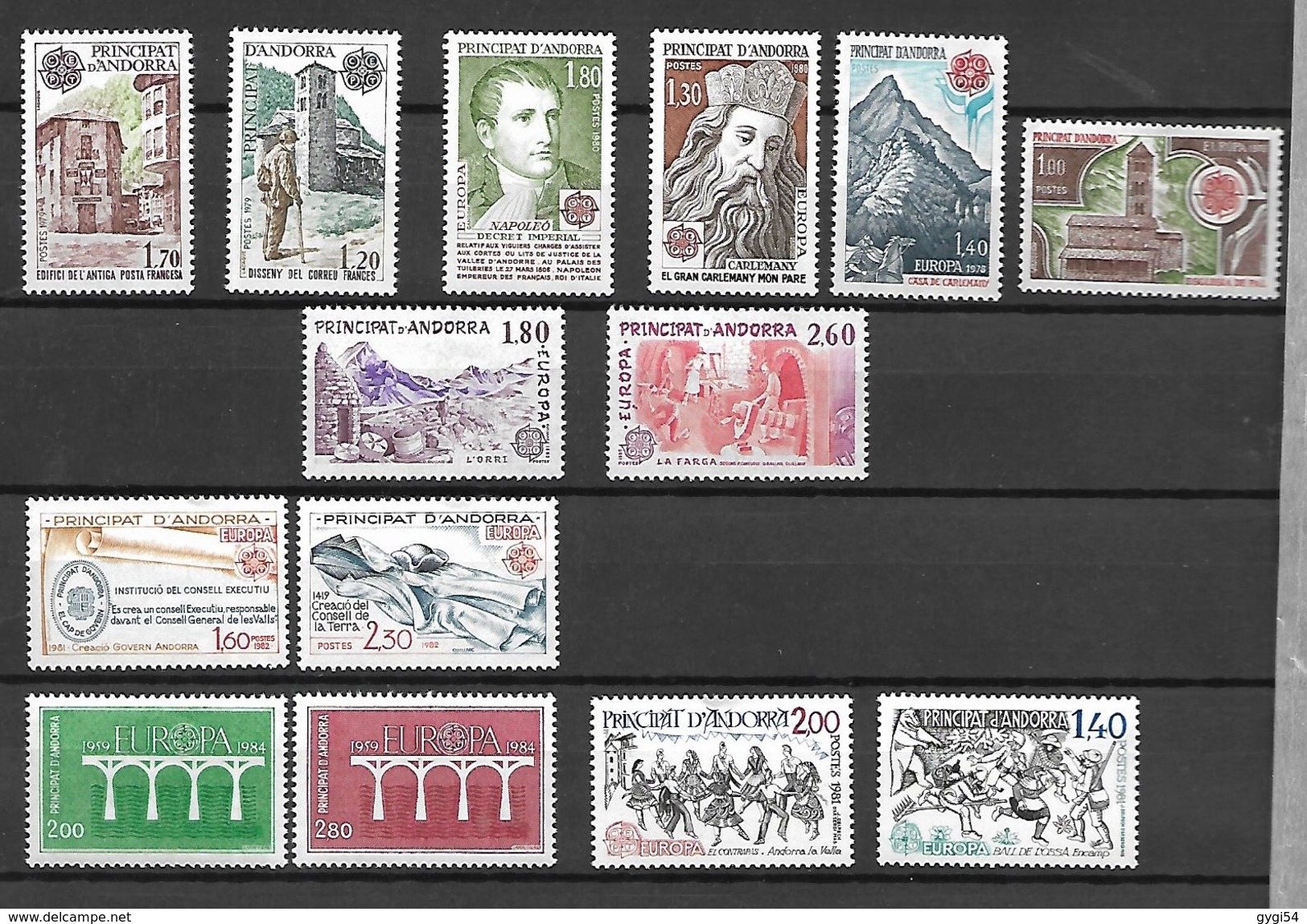 Andorre  Français  EUROPA  1978 , 1979, 1980,1981, 1982, 1983 1984,   N** MNH - Collections