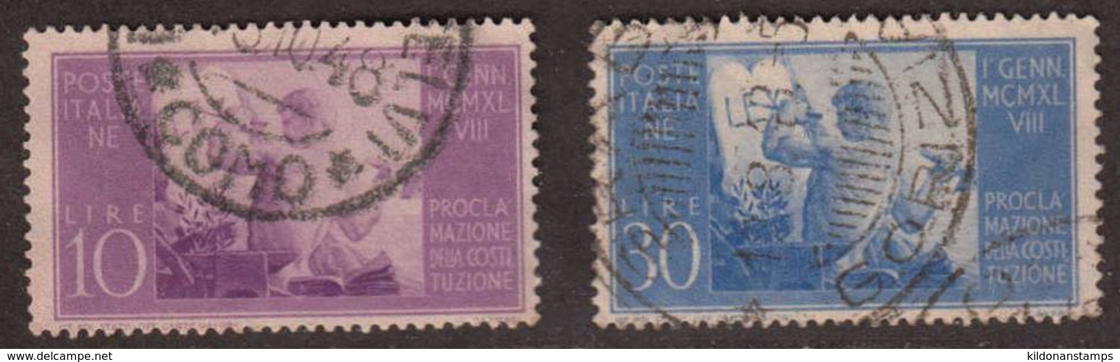 Italy 1948 Cancelled, Sc# 493-494 - 1946-60: Usati