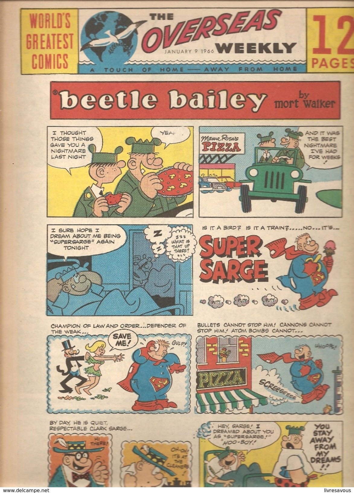 WORLD'S GREATEST COMICS THE OVERSEAS WEEKLY Du 01/01/1966 Beetle Bailey By Mort Walker - Autres & Non Classés