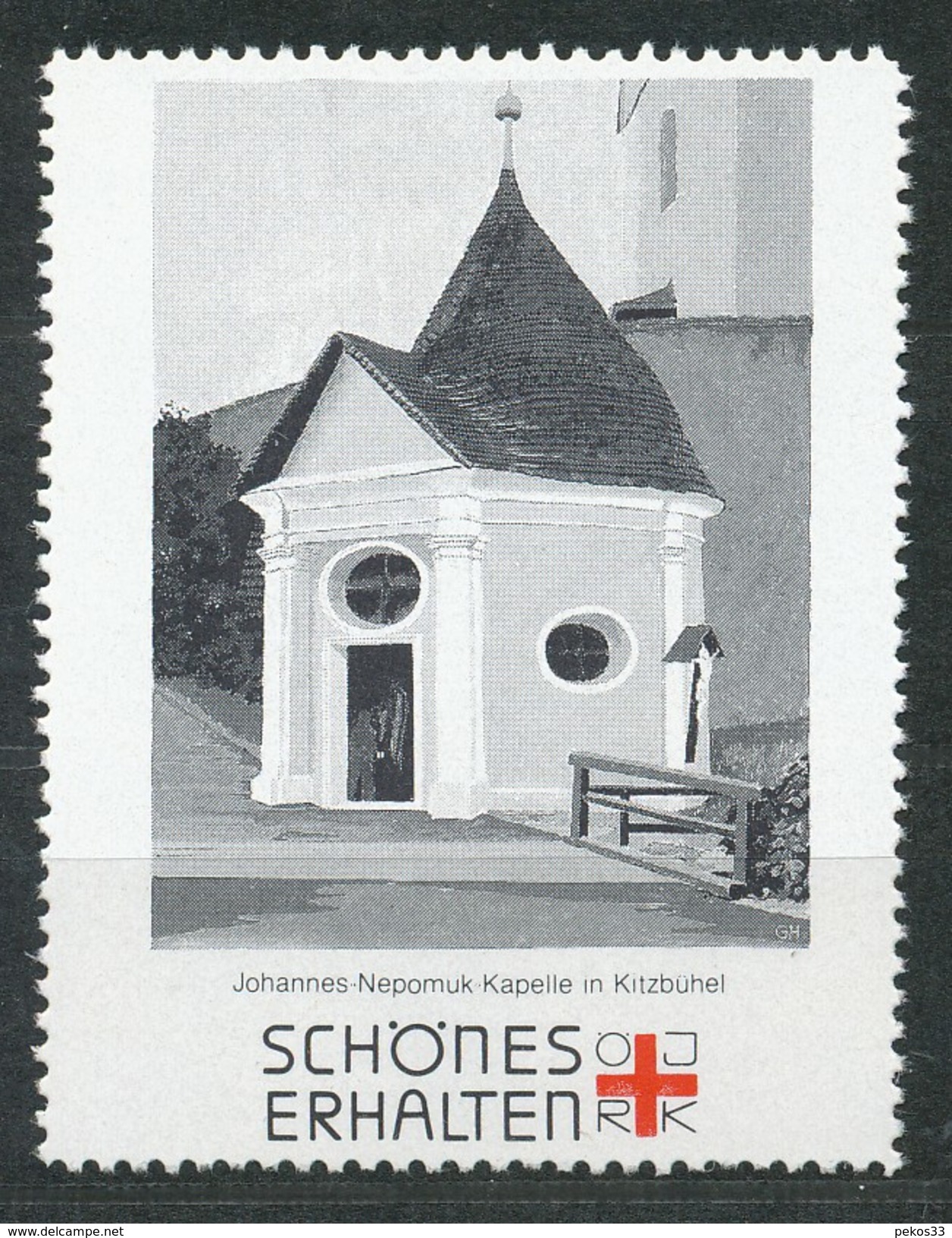 Österreich - Vignette .    Johannes-Nepomuk-Kapelle In Kitzbühel - Vignetten (Erinnophilie)