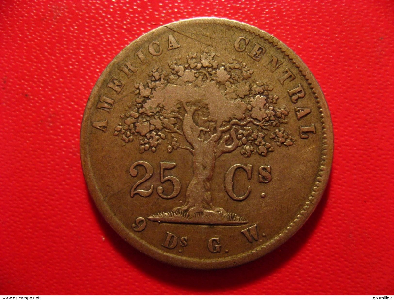 Costa Rica - 25 Centavos 1865 GW - America Central 0044 - Costa Rica