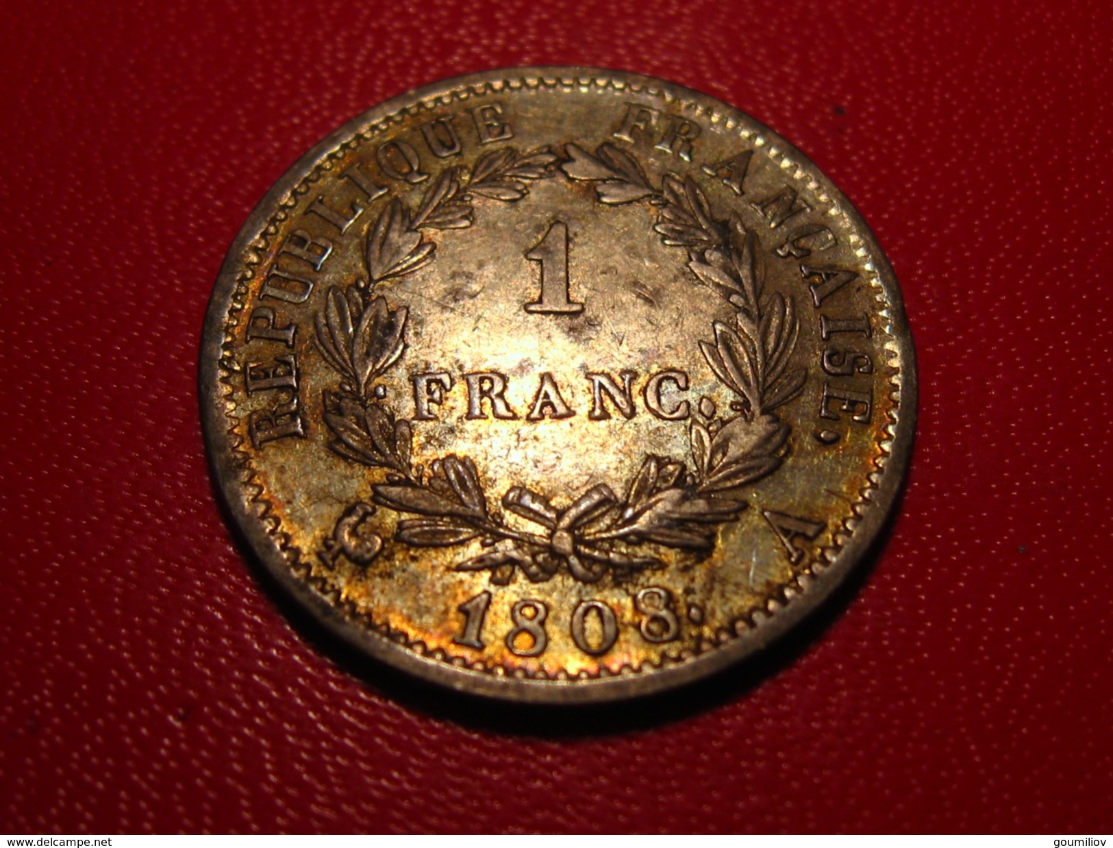 France - 1 Franc 1808 A Paris Napoléon Ier - Superbe Patine Dorée 0193 - 1 Franc