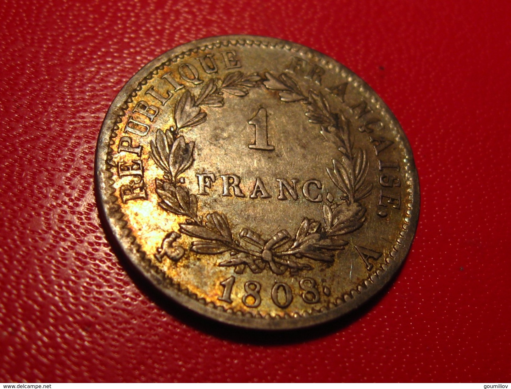 France - 1 Franc 1808 A Paris Napoléon Ier - Superbe Patine Dorée 0193 - 1 Franc