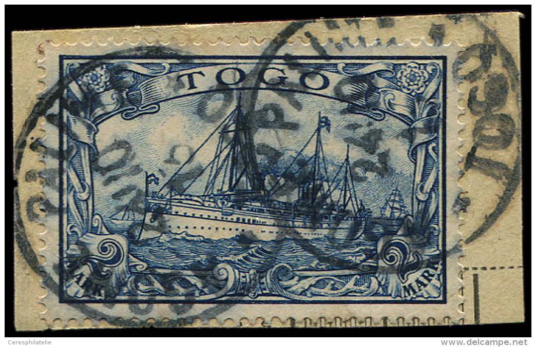 TOGO ALLEMAND 17 : 2m. Bleu Obl. C&agrave;d AGOME 24/10/13 S. Fragt, TB - Other & Unclassified