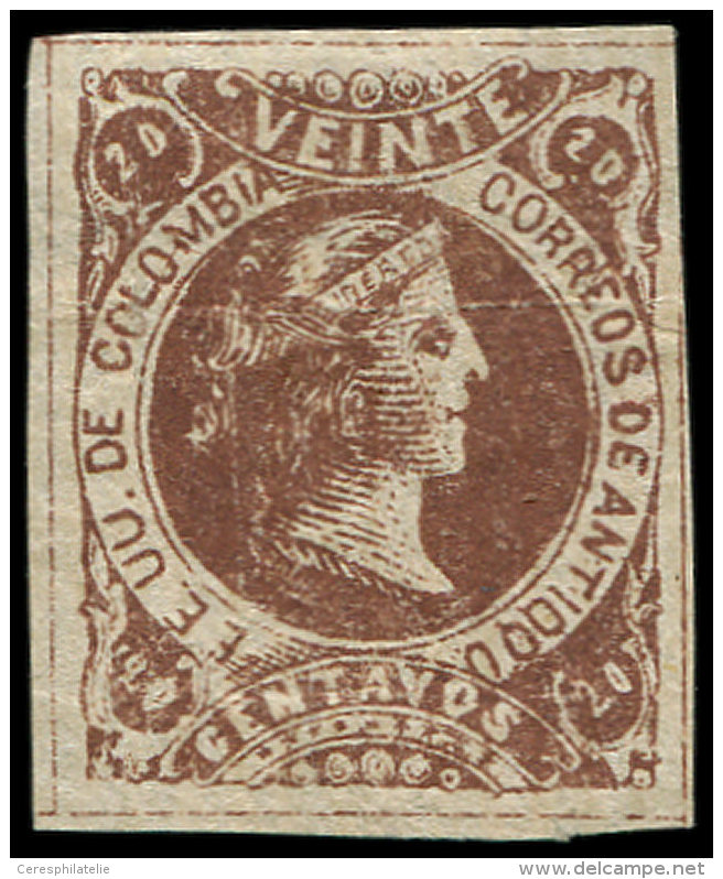 COLOMBIE Antioquia 32a : 20c. Marron, Papier Verg&eacute;, TB - Other & Unclassified