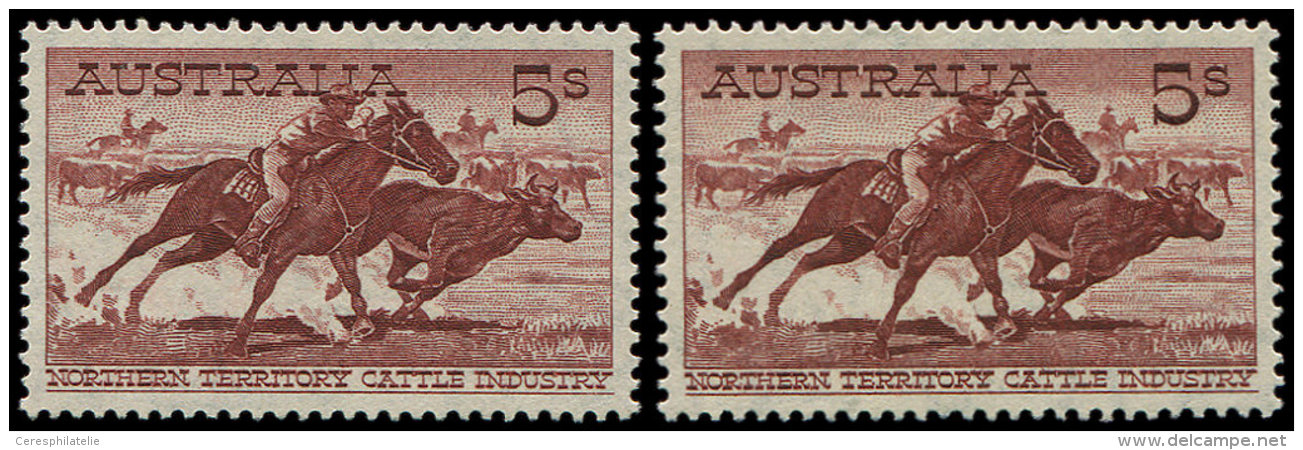 AUSTRALIE 274 Et 274a : 5s. Brun-rouge, Papier Blanc, TB - Other & Unclassified