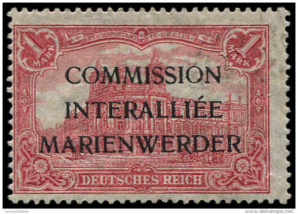 MARIENWERDER 25A : 1m. Rouge, TB - Other & Unclassified