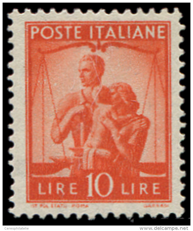 ITALIE 497 : 10l. Vermillon, TB - Other & Unclassified