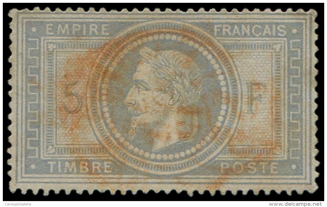 33    5f. Violet Gris, Oblit&eacute;r&eacute; C&agrave;d Des Imprim&eacute;s En ROUGE, TTB. J - Altri & Non Classificati