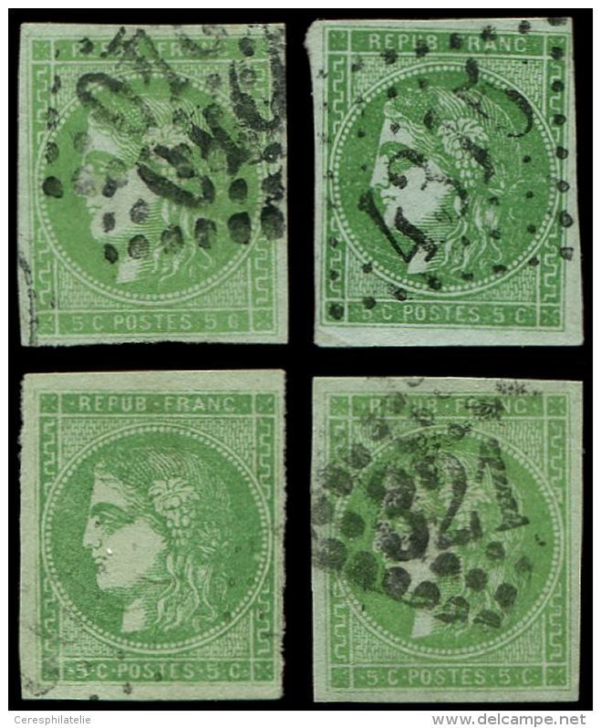 42B   5c. Vert, 4 Unit&eacute;s Choisies Obl., Nuances TB. Br - Other & Unclassified