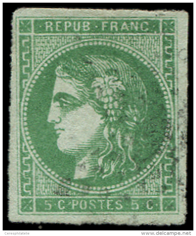 42Bb  5c. Vert EMERAUDE FONCE, Obl. GC, Tr&egrave;s Belle Nuance, TB/TTB - Altri & Non Classificati