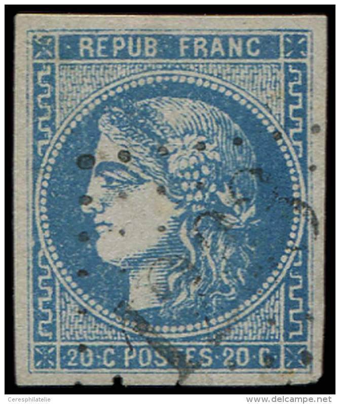 46Ad 20c. Bleu OUTREMER, T III, R I, Obl. GC, Belle Nuance Caract&eacute;ristique, TB - Altri & Non Classificati