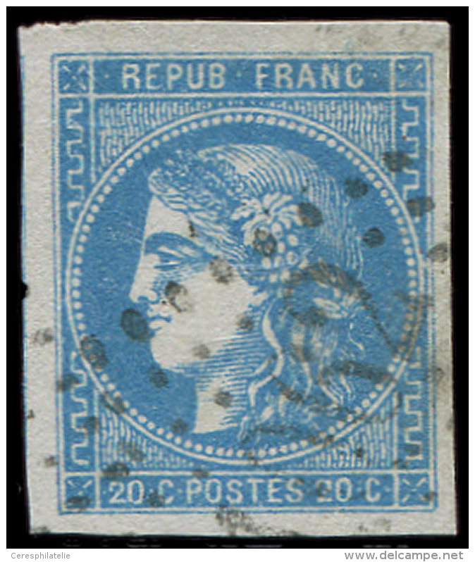 46B  20c. Bleu, T III R II, Grandes Marges, Obl. GC, TTB - Altri & Non Classificati