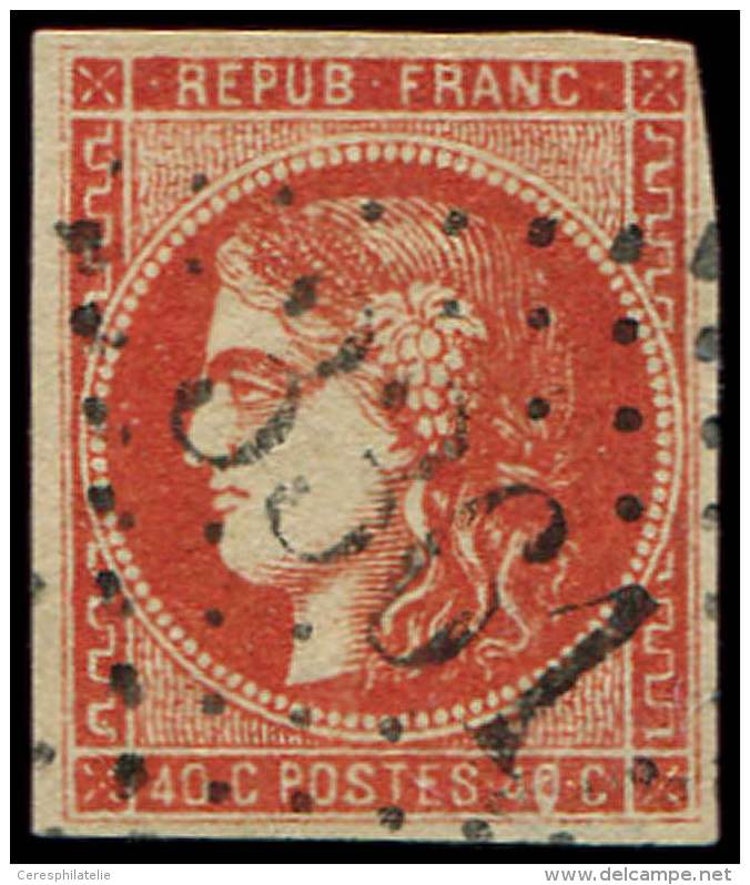 48e  40c. ROUGE SANG Fonc&eacute;, Obl. GC 3361, Belle Nuance Caract&eacute;ristique, TB - Other & Unclassified