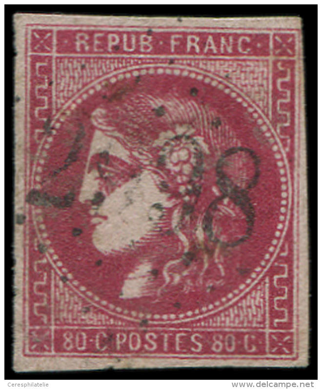 49c  80c. Rose CARMINE FONCE, Obl. GC, Jolie Nuance, TB - Other & Unclassified