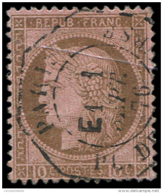 54   10c. Brun Sur Rose, Obl. C&agrave;d Octog. Lev&eacute;e Exceptionnelle, PARIS/PL. DE (LA BOURSE) E1 1/9/76, TB/TTB - Altri & Non Classificati