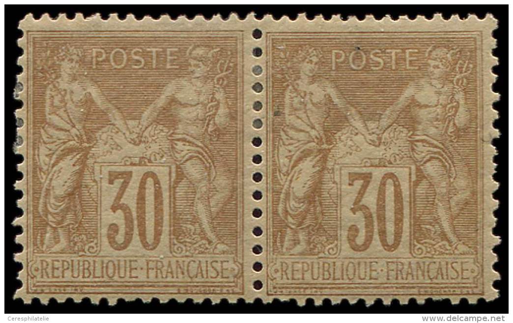 80   30c. Brun Jaune, T II, PAIRE, Une Dc, TB - Other & Unclassified