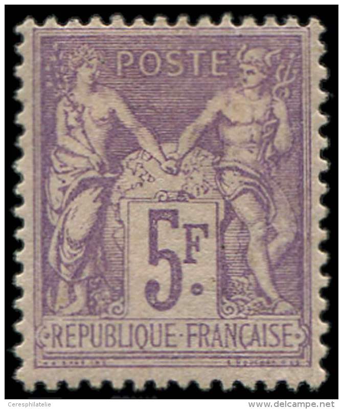 95    5f. Violet Sur Lilas, Centrage Parfait, TB - Other & Unclassified