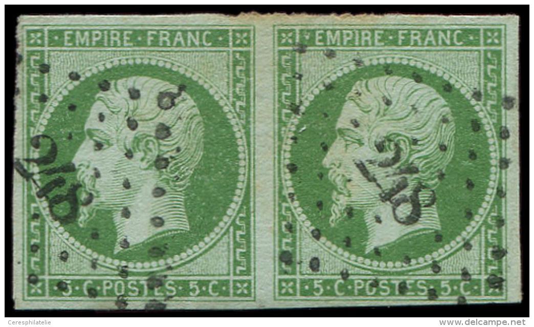 12    5c. Vert Jaune, PAIRE Obl. PC 248, Frappe TTB - Altri & Non Classificati