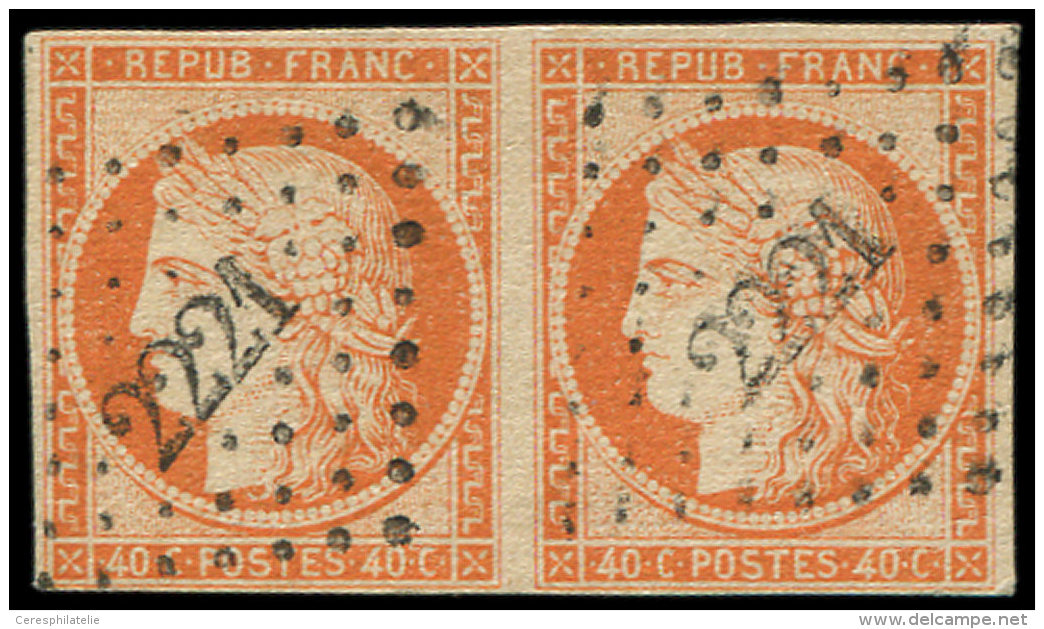 5    40c. Orange, PAIRE Obl. PC 2221, Frais Et TB . C - Other & Unclassified