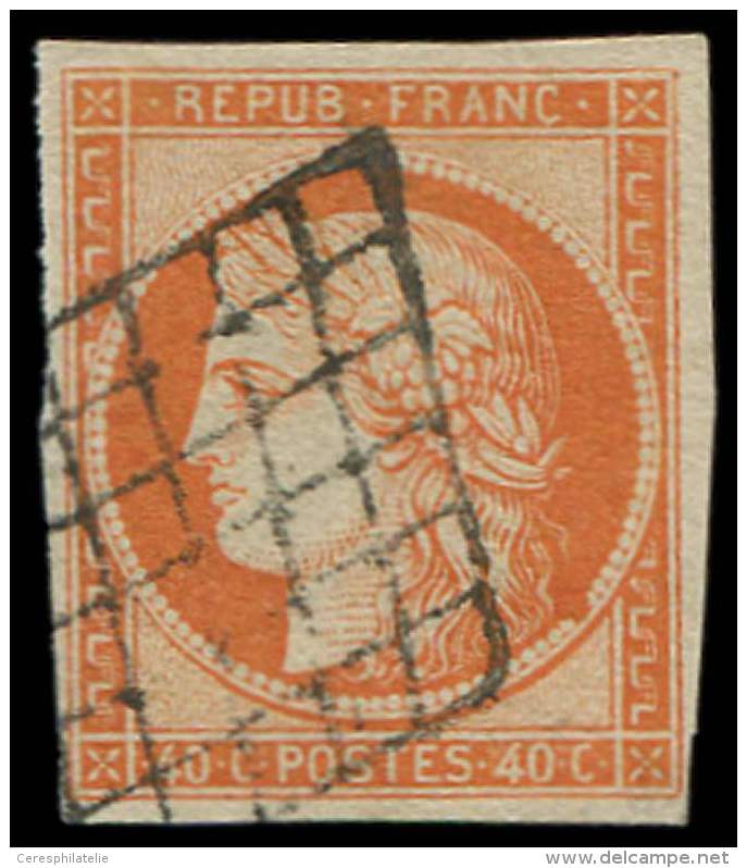 5    40c. Orange, Oblit&eacute;r&eacute; GRILLE, TB - Other & Unclassified