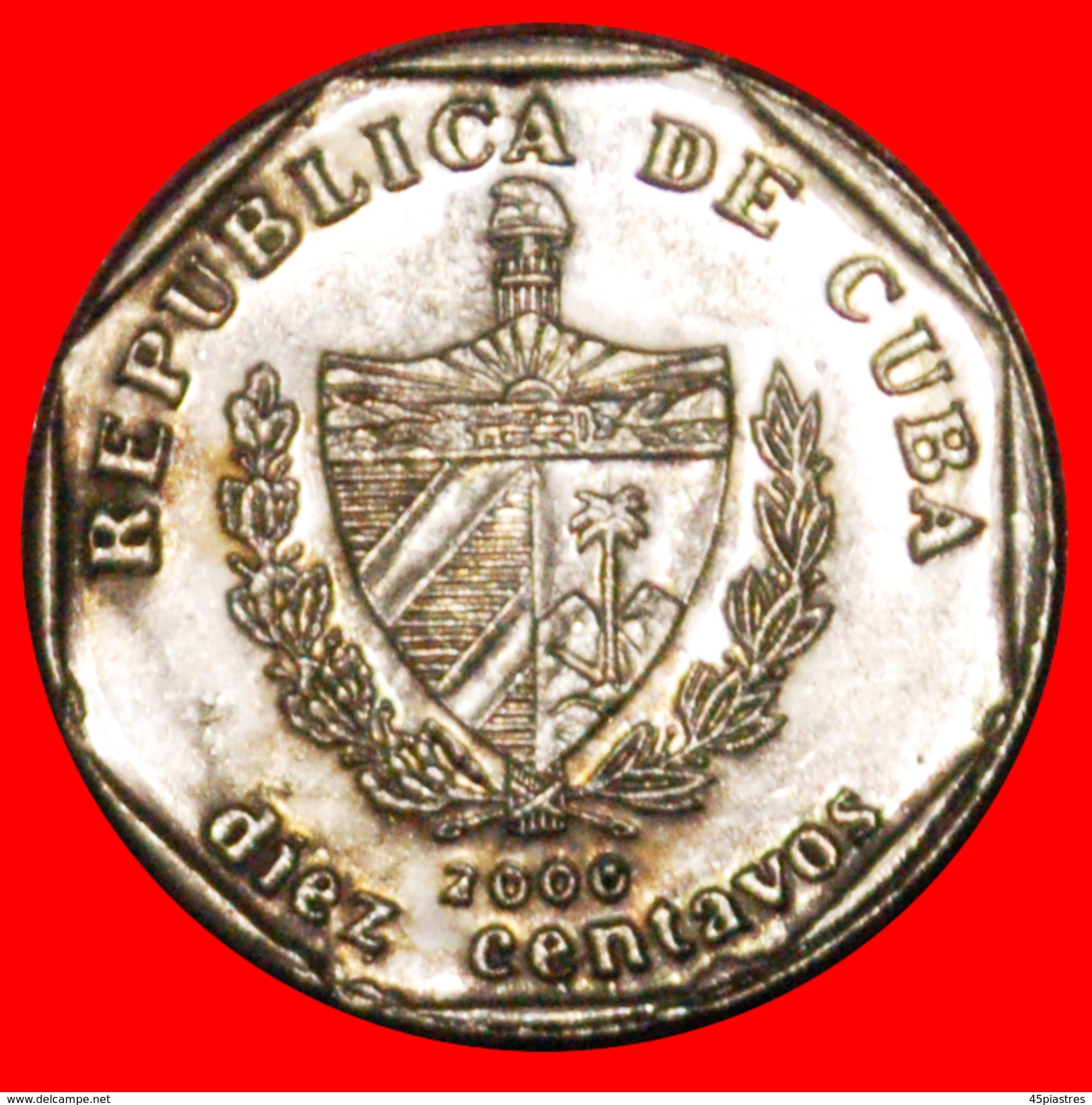 § CASTLE: CUBA &#x2605; 10 CENTAVOS 2000 COIN Alignment &uarr;&darr; CONVERTIBLE PESO! LOW START&#x2605; NO RESERVE - Cuba