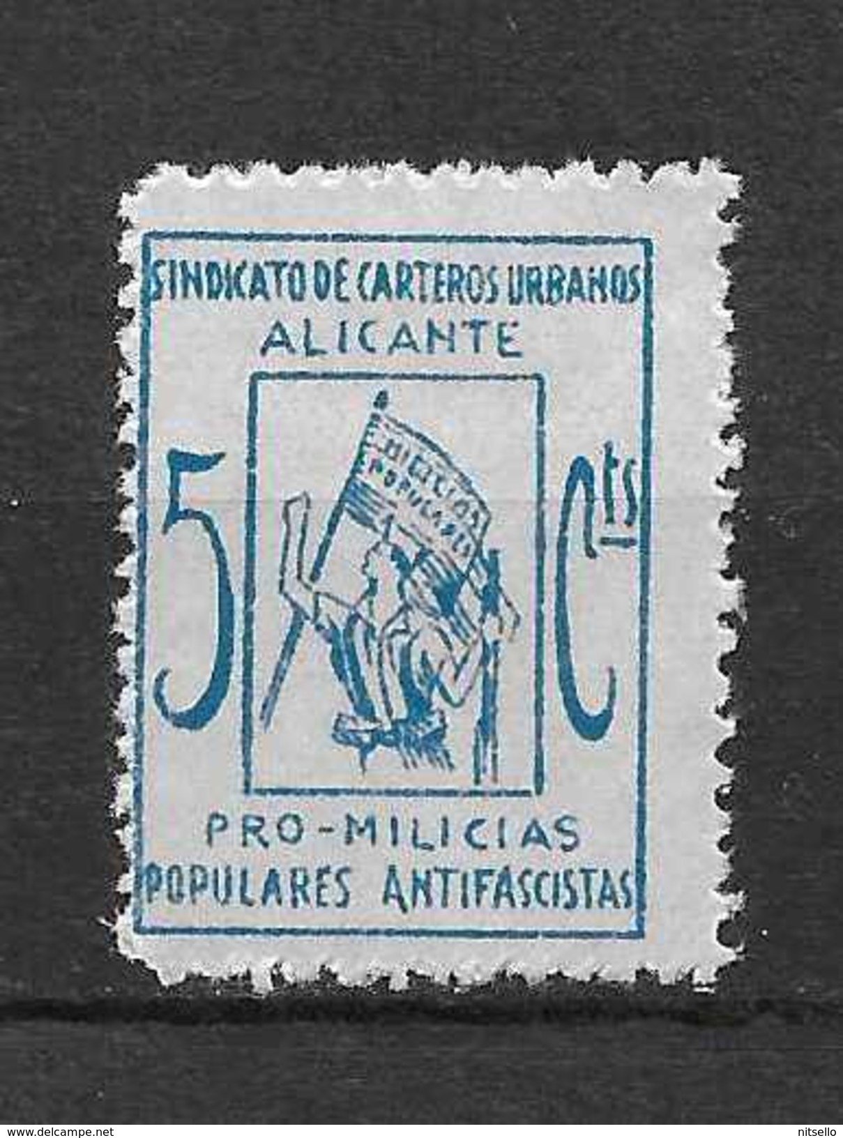 LOTE 2189  ///  (C035)  ESPAÑA  GUERRA CIVIL MILICIAS POPULARES *MH  NUEVO CON CHARNELA - Spanish Civil War Labels
